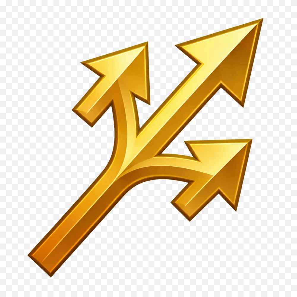 Golden Triple Arrow Symbol Transparent Background PNG Transparent Background