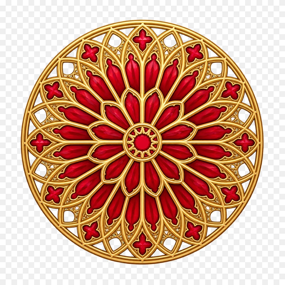 Gothic Gold and Red Rose Transparent PNG  Transparent Background