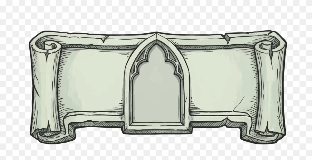 Gothic Stone Scroll Banner Transparent PNG  Transparent Background