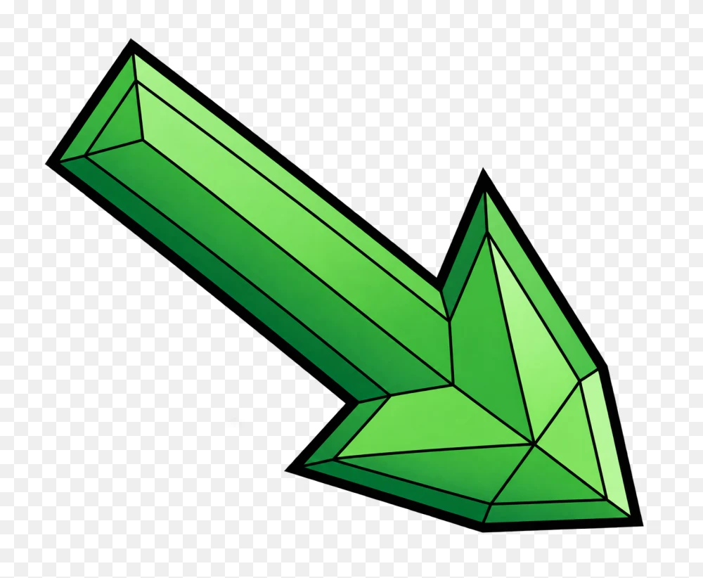 Green Crystal Arrow Transparent PNG  Transparent Background