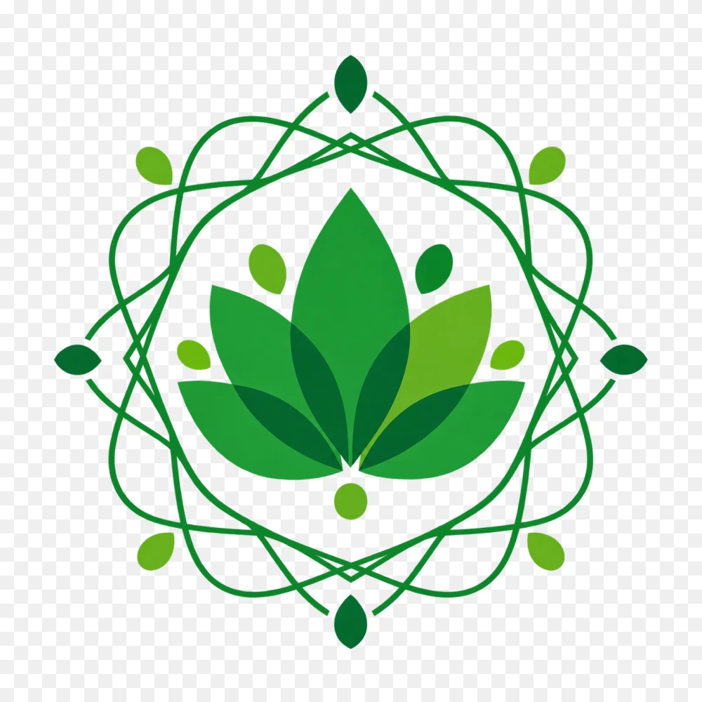 Green Floral Mandala Emblem Transparent PNG  Transparent Background