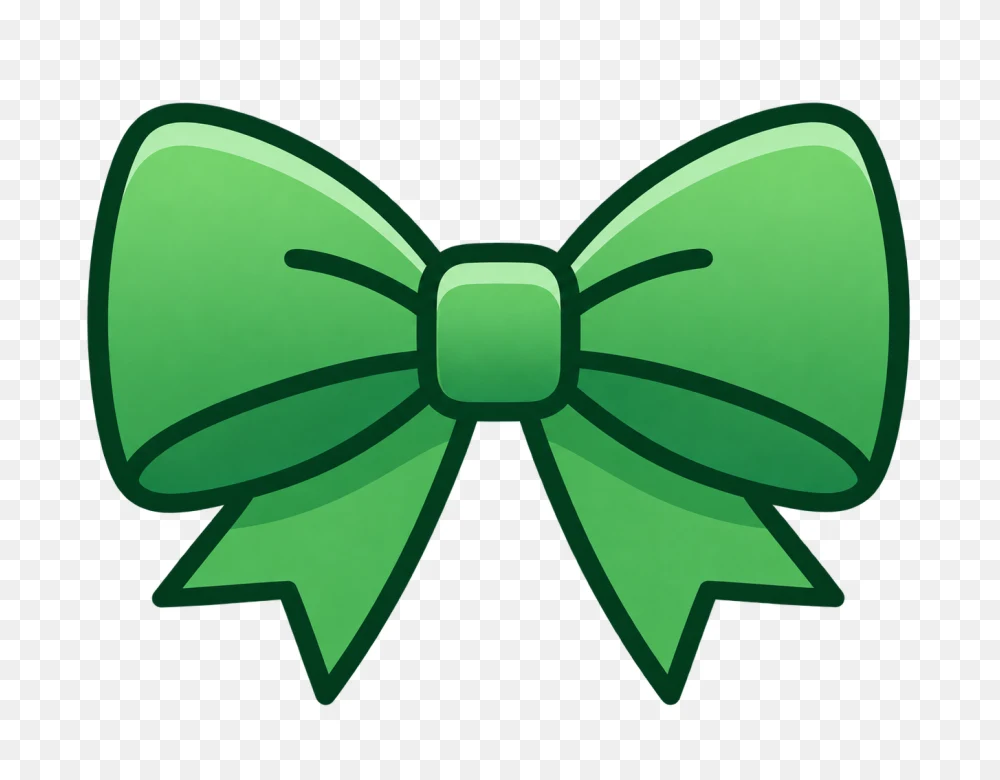 Green Ribbon Bow Transparent PNG  Transparent Background