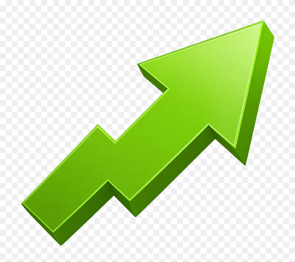 Green Upward Trending Arrow Transparent PNG  Transparent Background