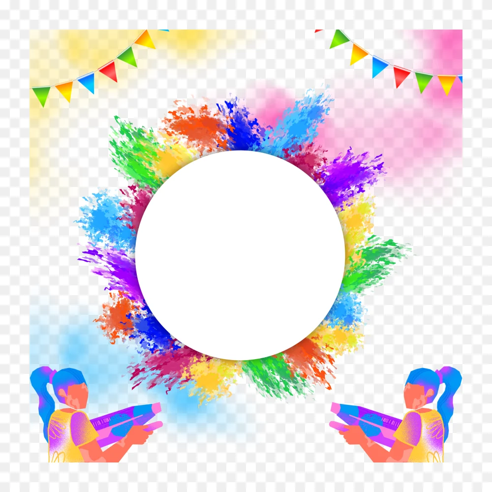 Holi Festival Celebration Banner with Transparent PNG  Transparent Background