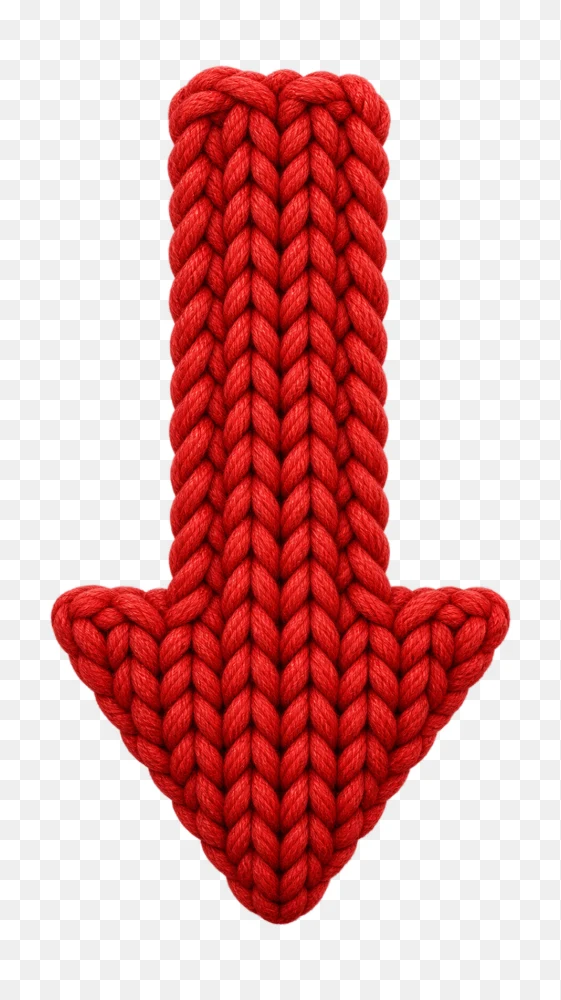 Knitted Red Arrow Transparent Background PNG Transparent Background