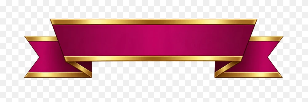 Magenta and Gold Luxury Ribbon Transparent Background PNG Transparent Background