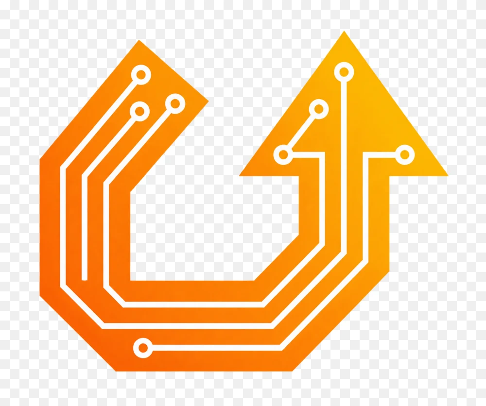 Orange Circuit Arrow Transparent PNG  Transparent Background
