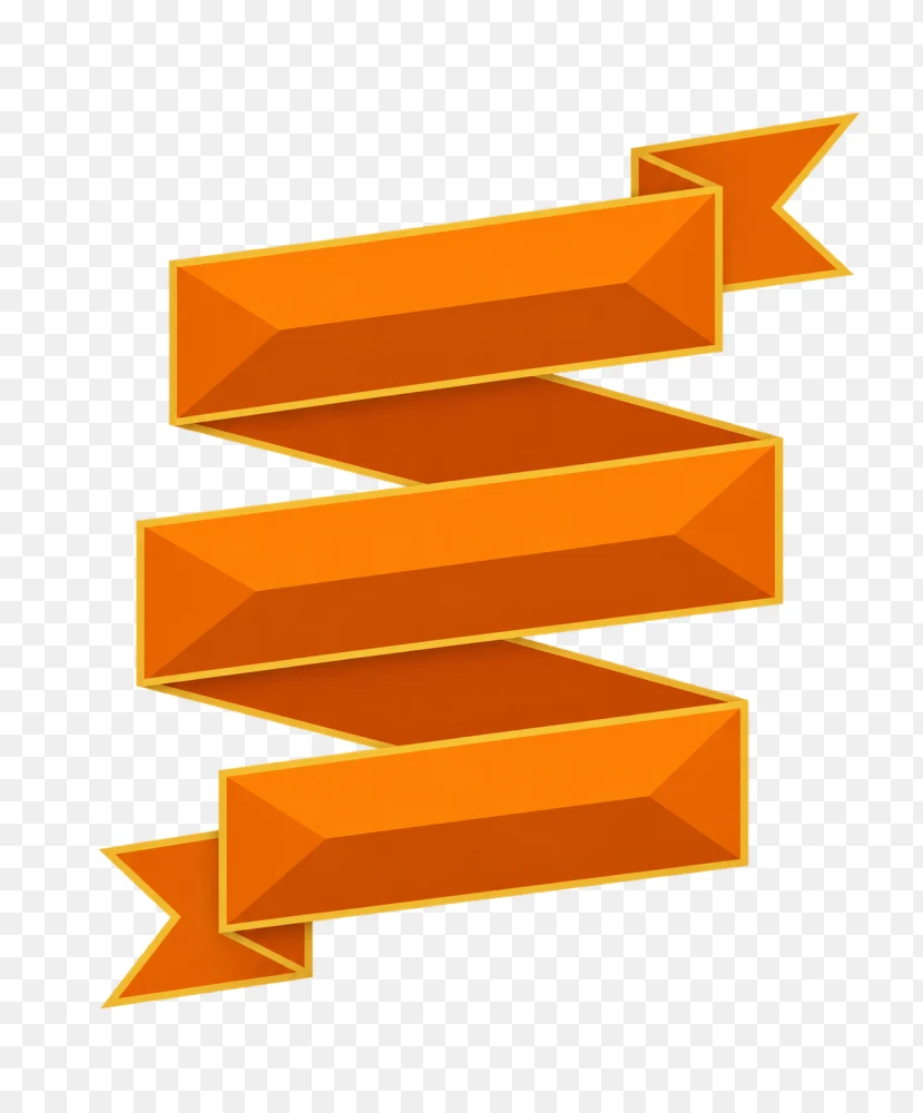 Orange Ribbon Banner Transparent Background PNG Transparent Background