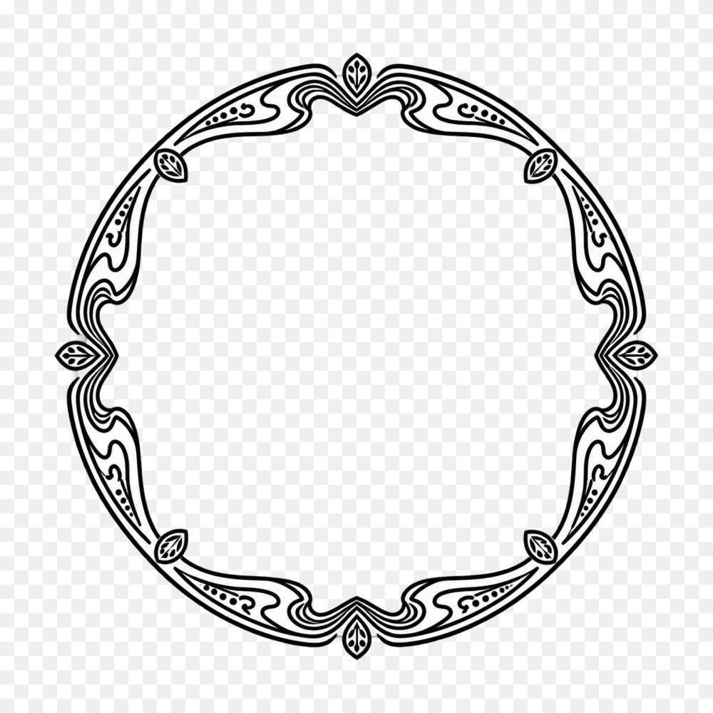 Ornate Art Nouveau Circular Border Transparent PNG  Transparent Background