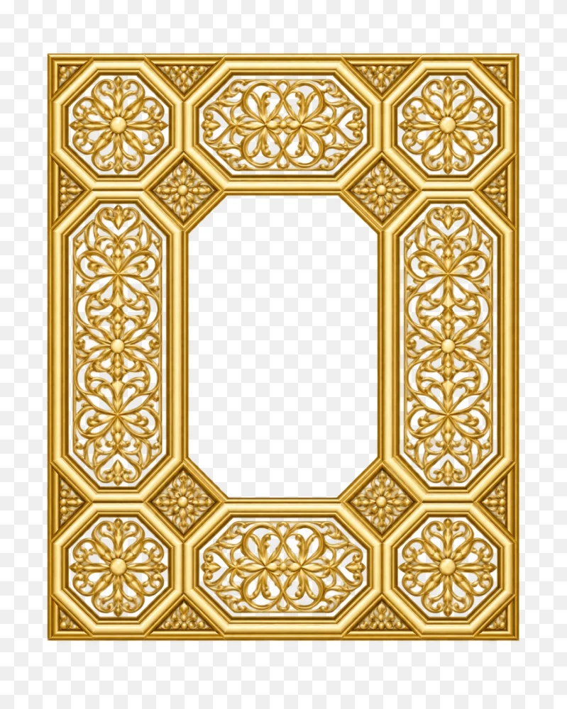 Ornate Gold Geometric Ornamental Frame Transparent PNG  Transparent Background