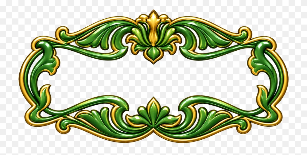 Ornate Green And Gold Baroque Frame Transparent PNG  Transparent Background