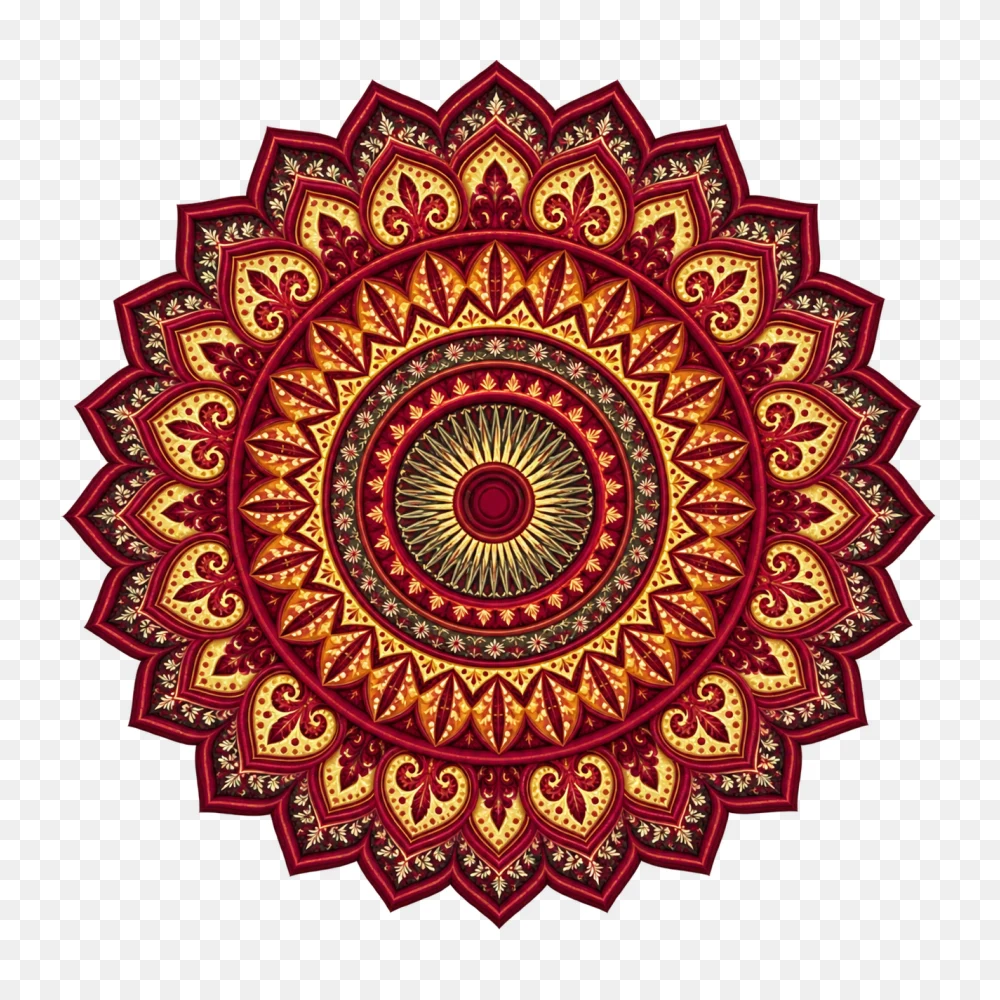 Ornate Red and Gold Mandala Transparent PNG  Transparent Background