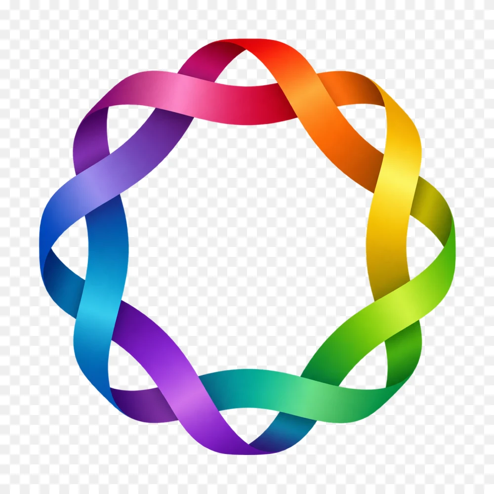 Rainbow Ribbon Circular Frame Transparent Background PNG  Transparent Background