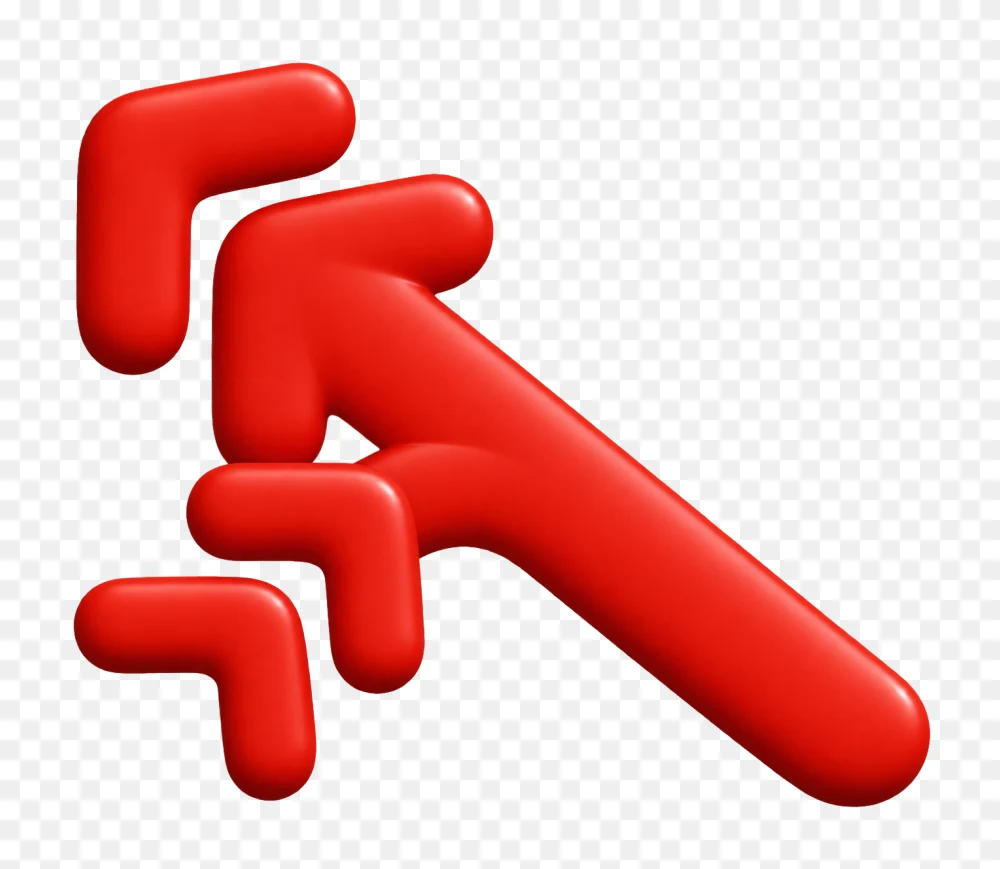 Red 3D Directional Arrows Transparent PNG  Transparent Background
