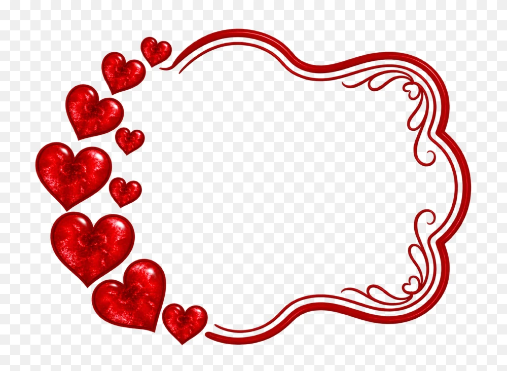 Red Hearts Decorative Border Transparent PNG  Transparent Background