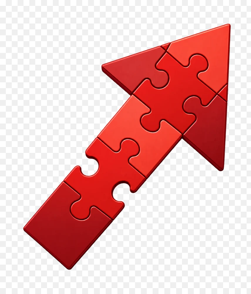 Red Jigsaw Puzzle Arrow Transparent PNG  Transparent Background