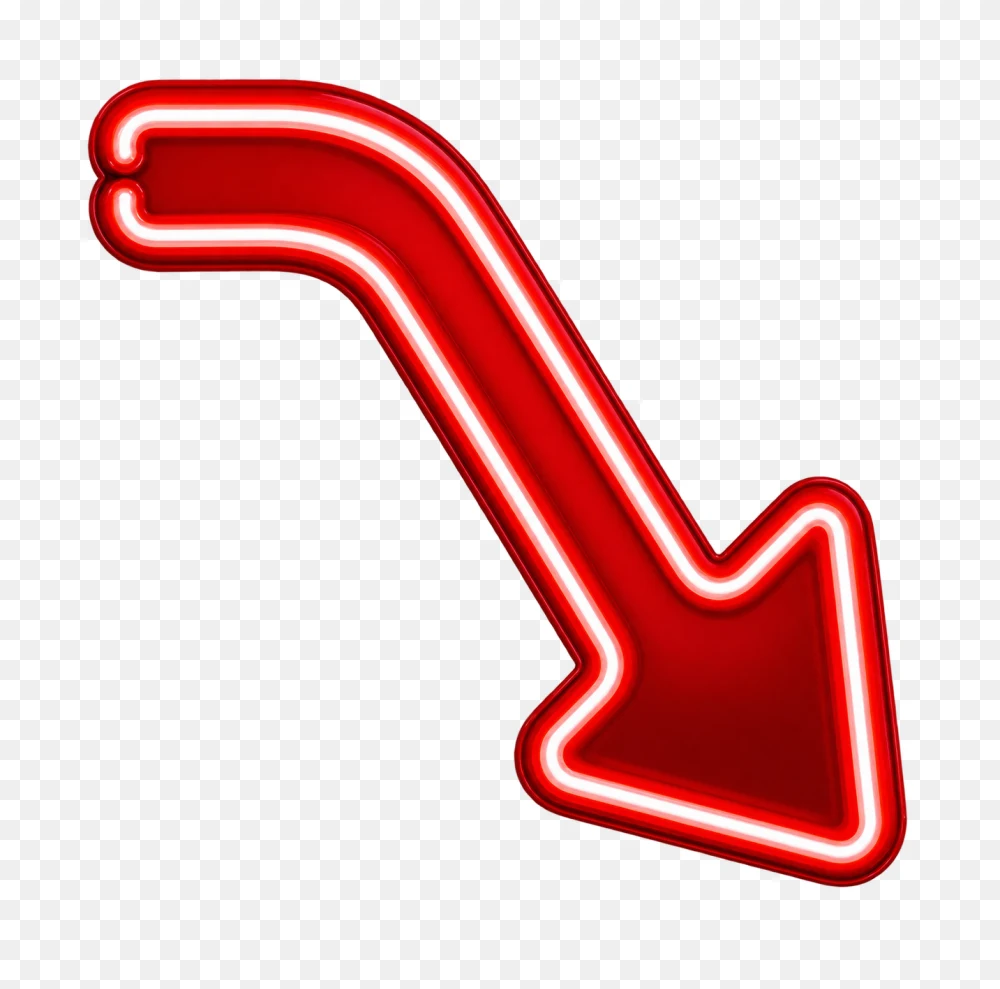 Red Neon Arrow Sign Transparent Background PNG Transparent Background