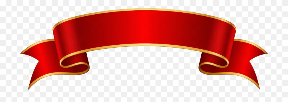 Red Ribbon Scroll With Gold Trim Transparent Background PNG Transparent Background