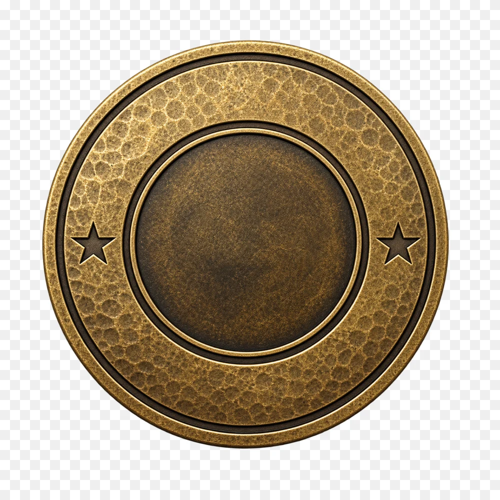 Round Bronze Metal Medal Transparent PNG  Transparent Background