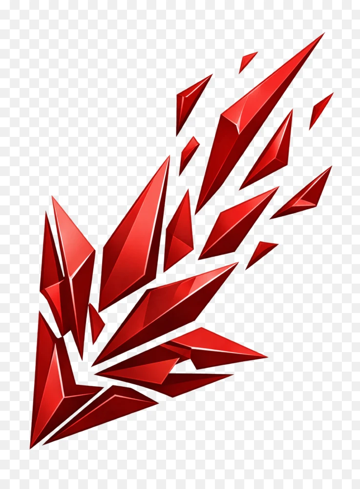 Shattered Red Crystals Bursting Transparent PNG  Transparent Background