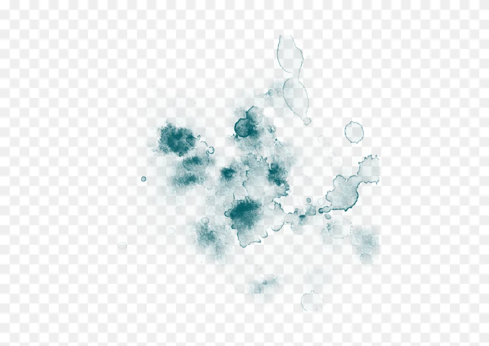 Teal Watercolor Ink Splatter Transparent Background PNG Transparent Background