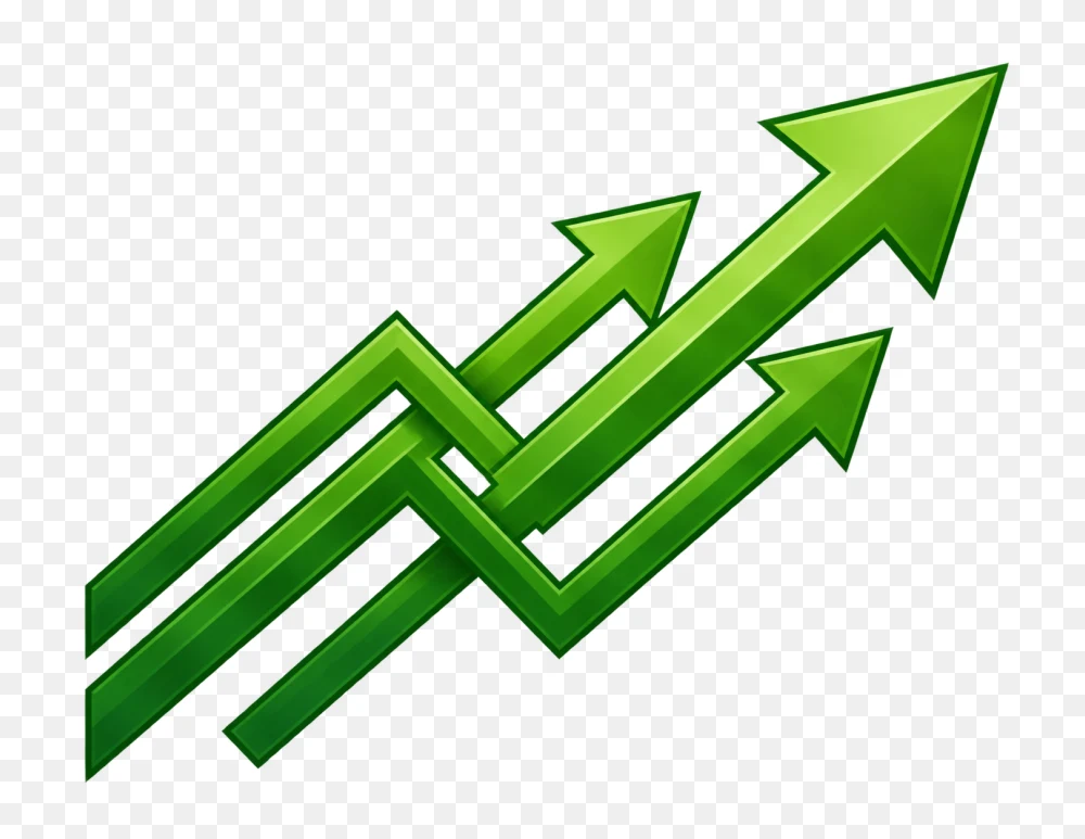 Three Intertwined Green Arrows Transparent Background PNG Transparent Background