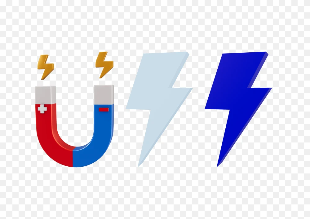 U-Shaped Magnet and Lightning Bolts Transparent PNG  Transparent Background