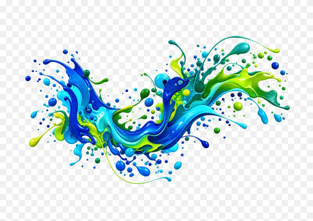 Vibrant Blue And Green Paint Splash Transparent PNG  Transparent Background