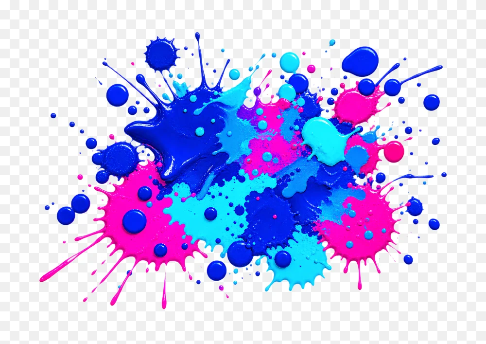 Vibrant Blue And Pink Paint Splatter Transparent PNG  Transparent Background
