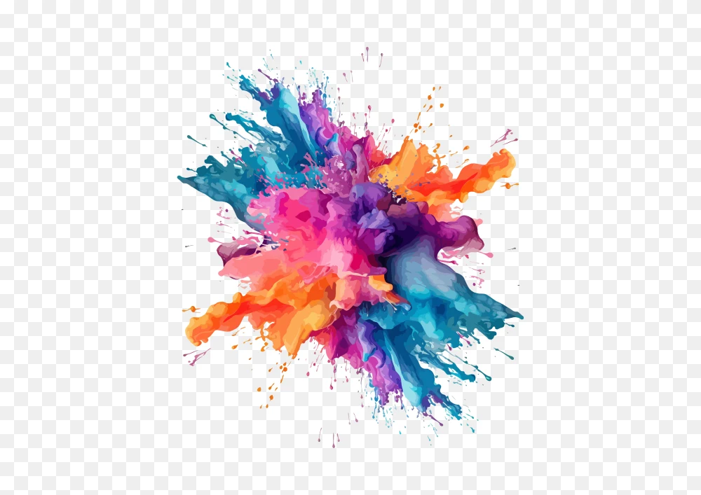 Vibrant Color Paint Explosion Transparent PNG  Transparent Background