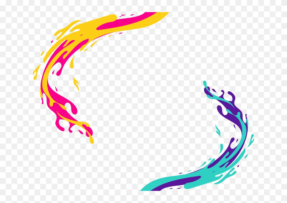 Vibrant Colorful Paint Splatter Swirl Transparent Background PNG Transparent Background