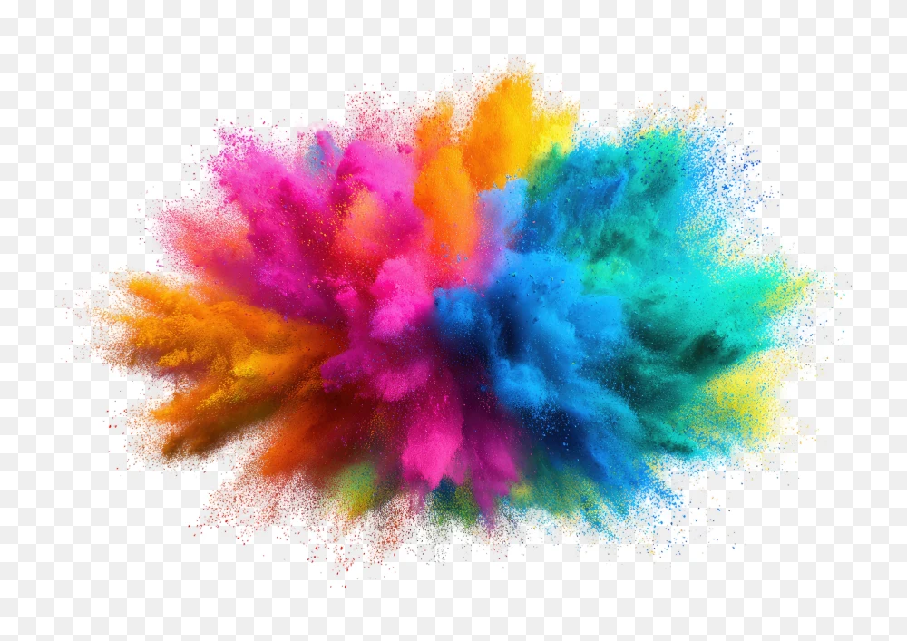 Vibrant Colorful Powder Explosion Transparent PNG  Transparent Background