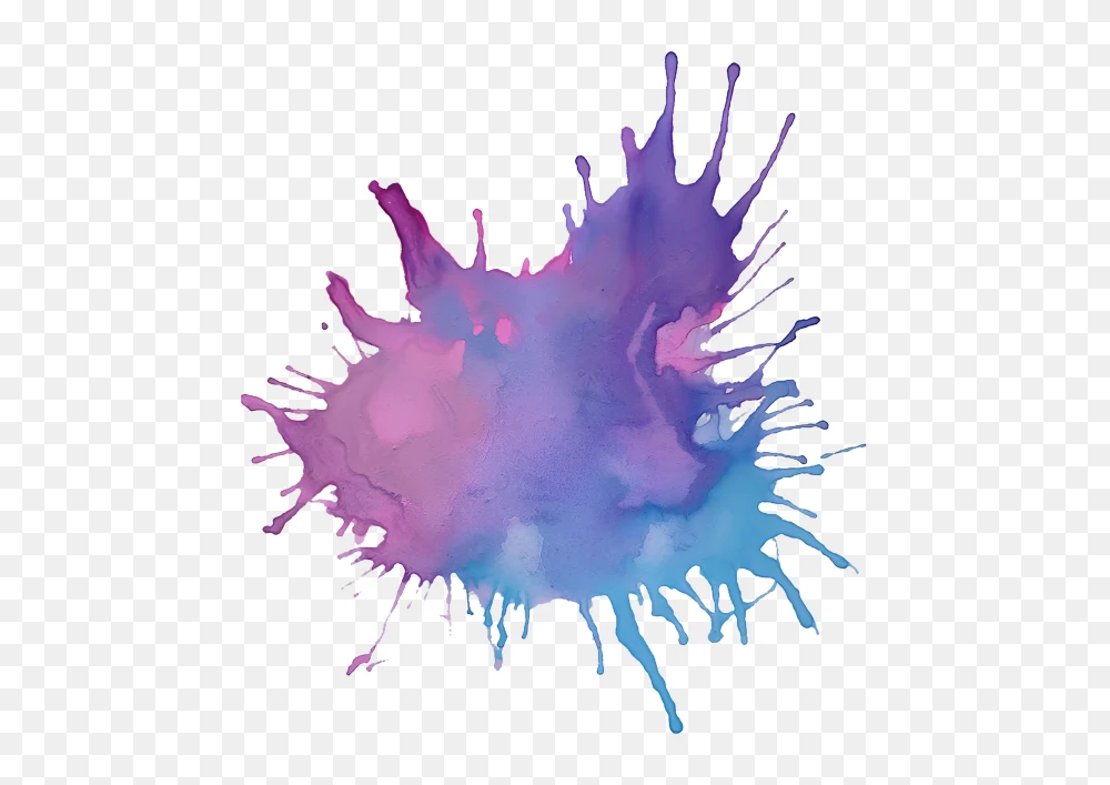 Vibrant Watercolor Paint Splatter Transparent Background PNG Transparent Background