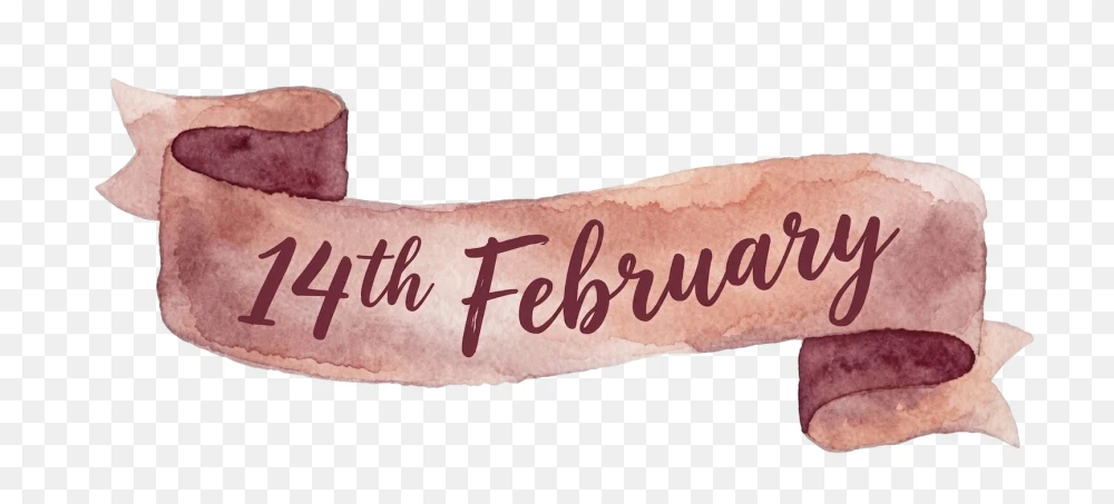 Watercolor 14th February Ribbon Transparent PNG  Transparent Background