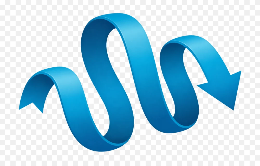 Wavy Blue Directional Arrow Transparent PNG  Transparent Background