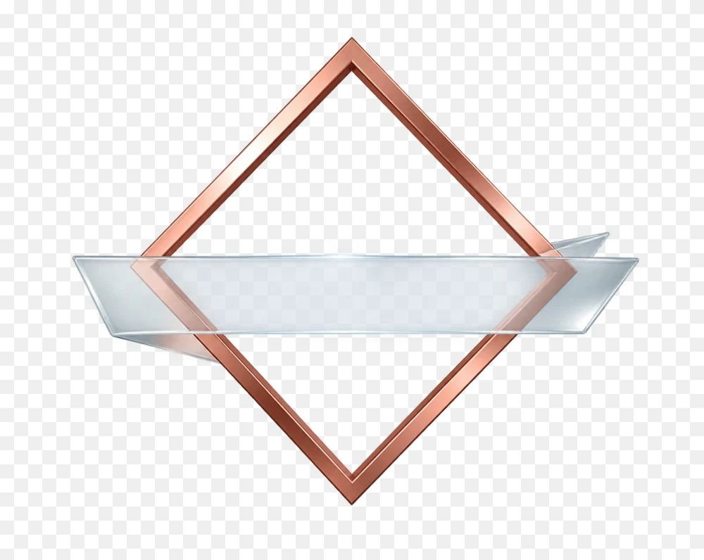 Bronze Rhombus Frame with Glass Banner Transparent PNG  Transparent Background