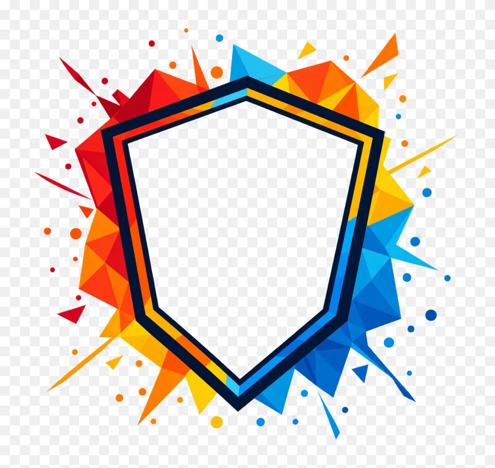 Colorful Polygon Shield Frame Transparent PNG  Transparent Background