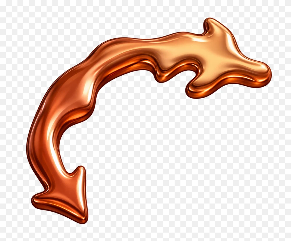 Glossy Curved Bronze Directional Arrow Transparent PNG  Transparent Background