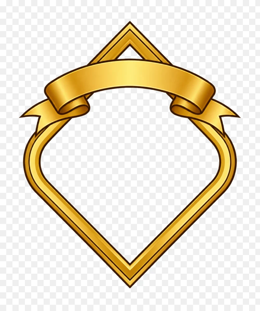 Golden Diamond Frame With Ribbon Transparent PNG  Transparent Background