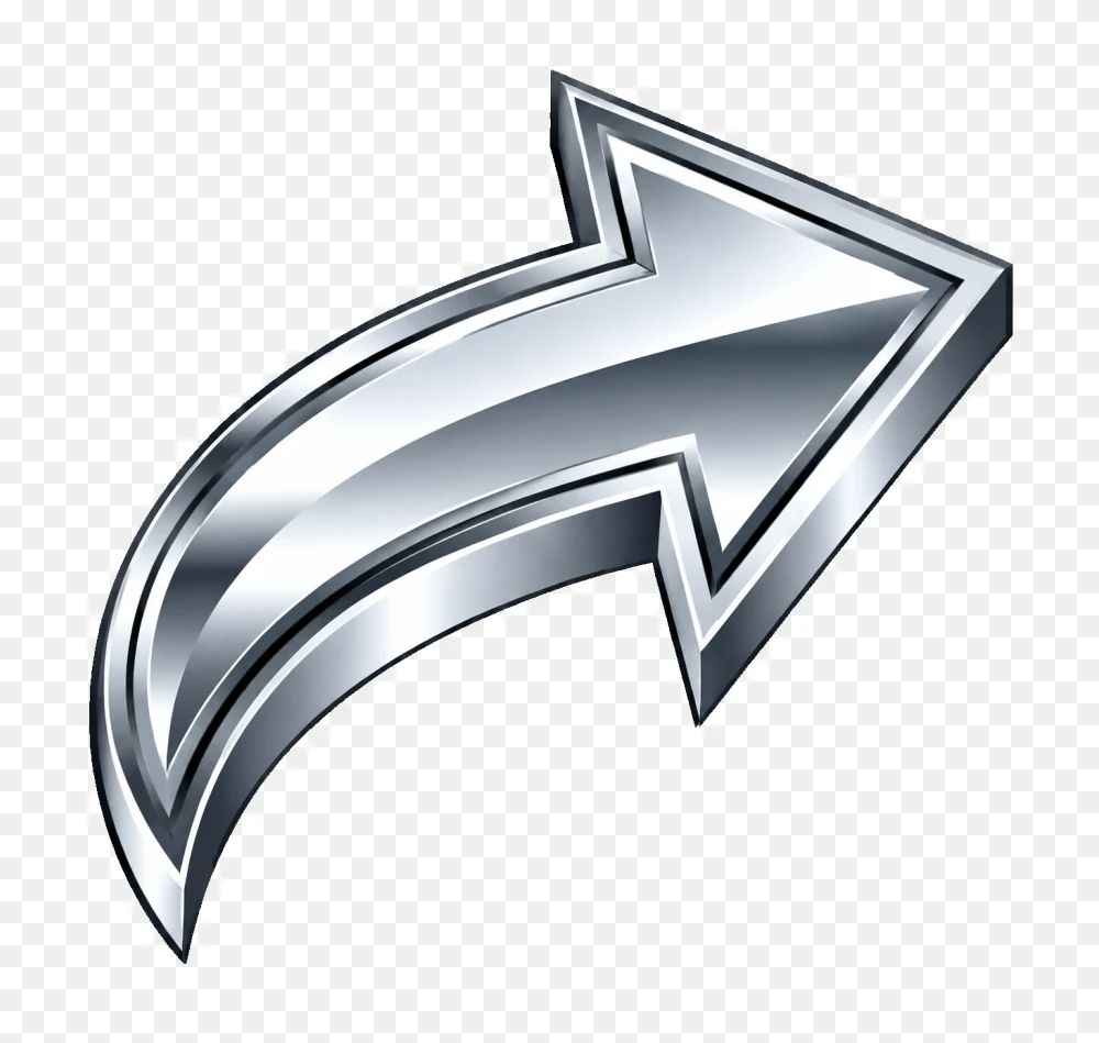 Metallic Curved Arrow Transparent PNG  Transparent Background
