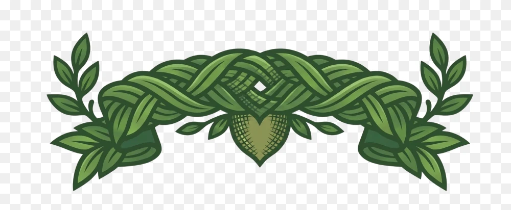 Natural Woven Green Leaf Garland Transparent PNG  Transparent Background