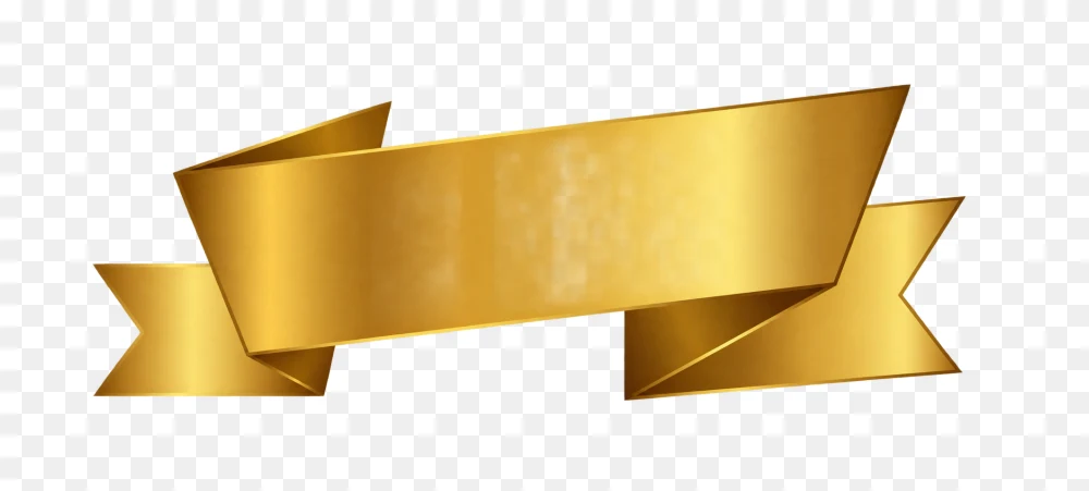 Golden Ribbon Banner Transparent PNG  Transparent Background