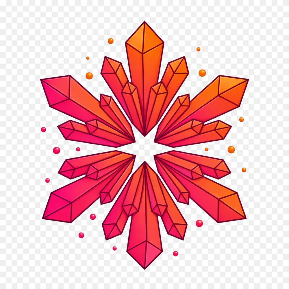 Orange Crystal Snowflake Transparent Background PNG  Transparent Background